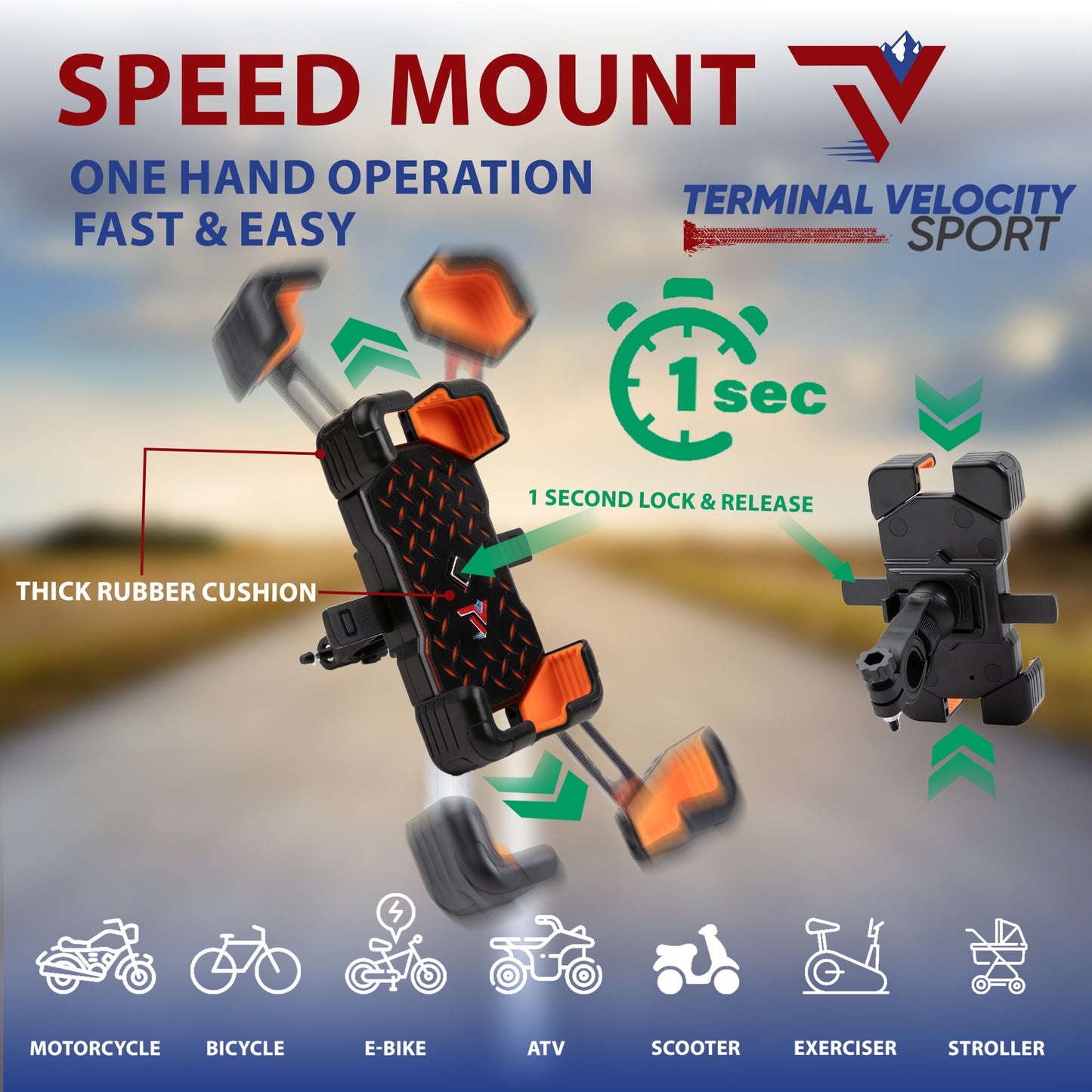 Diamond Cell Phone Speed Mount  1 Second Action