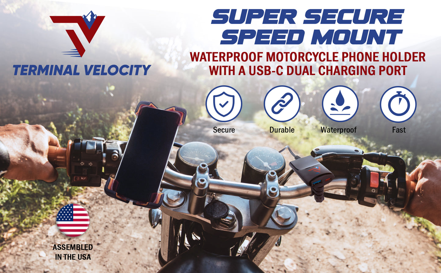 Cell Phone Speed Mount With Dual USB is Rough Road Tested