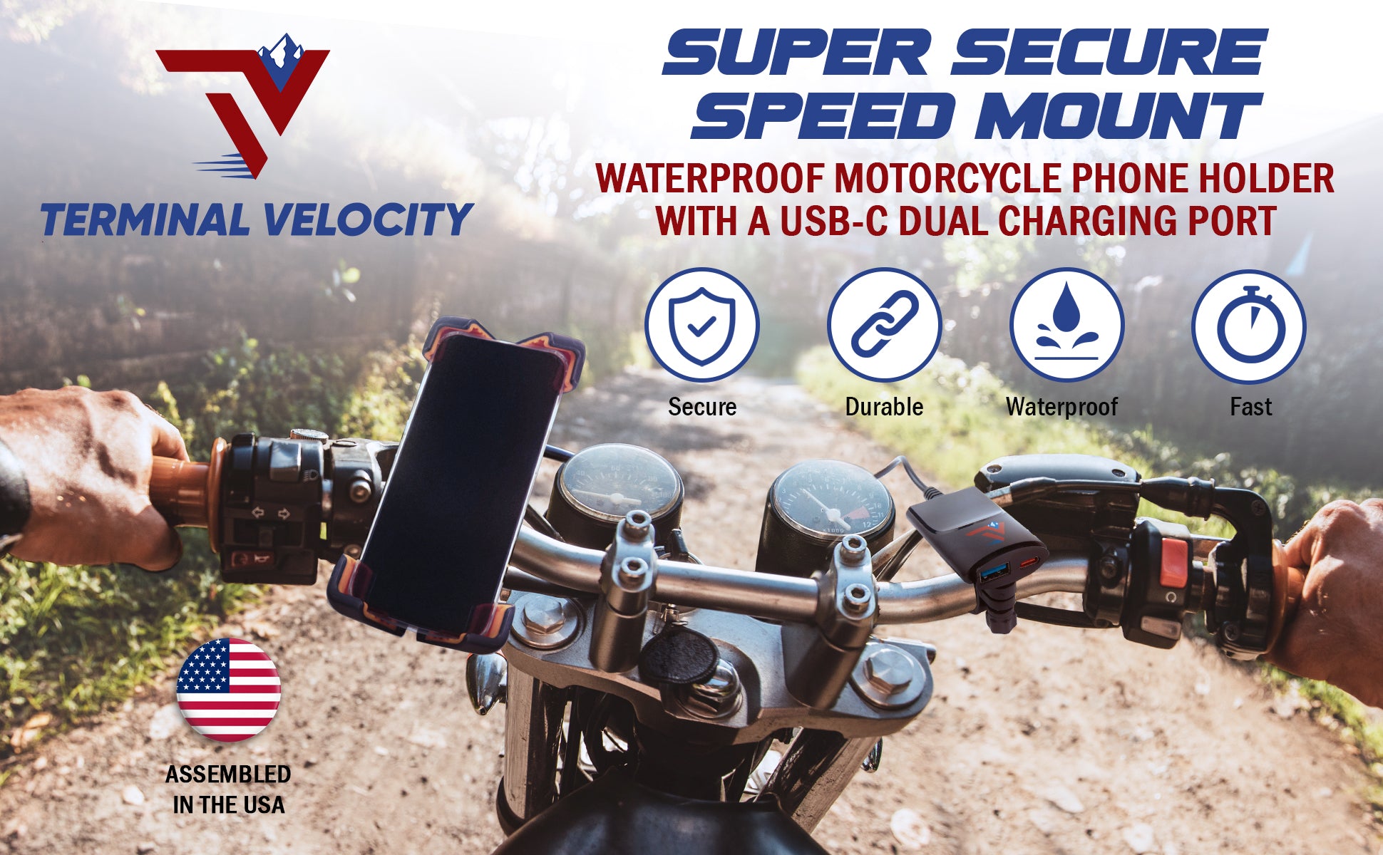 Cell Phone Speed Mount With Dual USB is Rough Road Tested