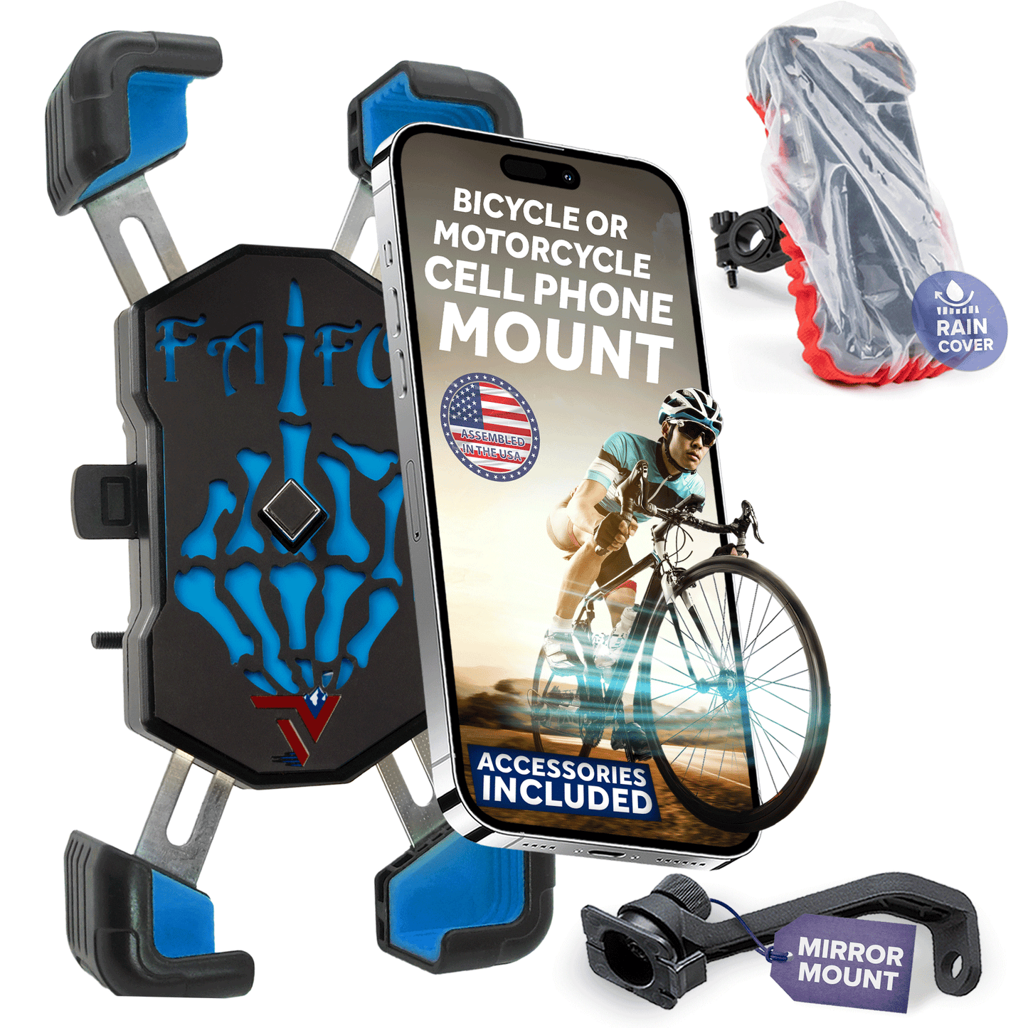 Bike Cell Phone holder fits handlebar or mirror