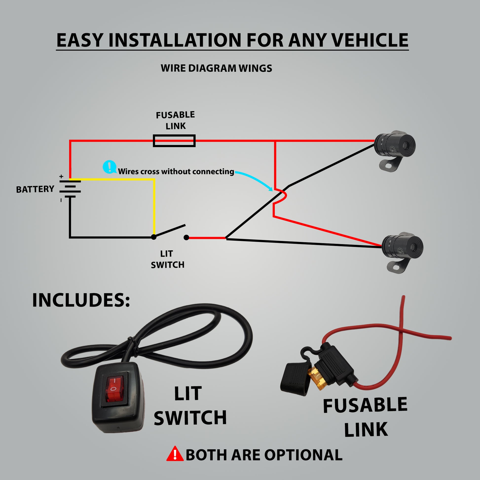 America Eagle Wing LED Laser Installation Instructions